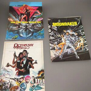 ROGER MOORE MOVIE PROGRAM LOT-JAMES BOND-MOONRAKER-SPY LOVED ME-OCTOPUSSY-007